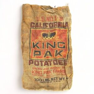 Vintage Burlap California Potato Bag Sack